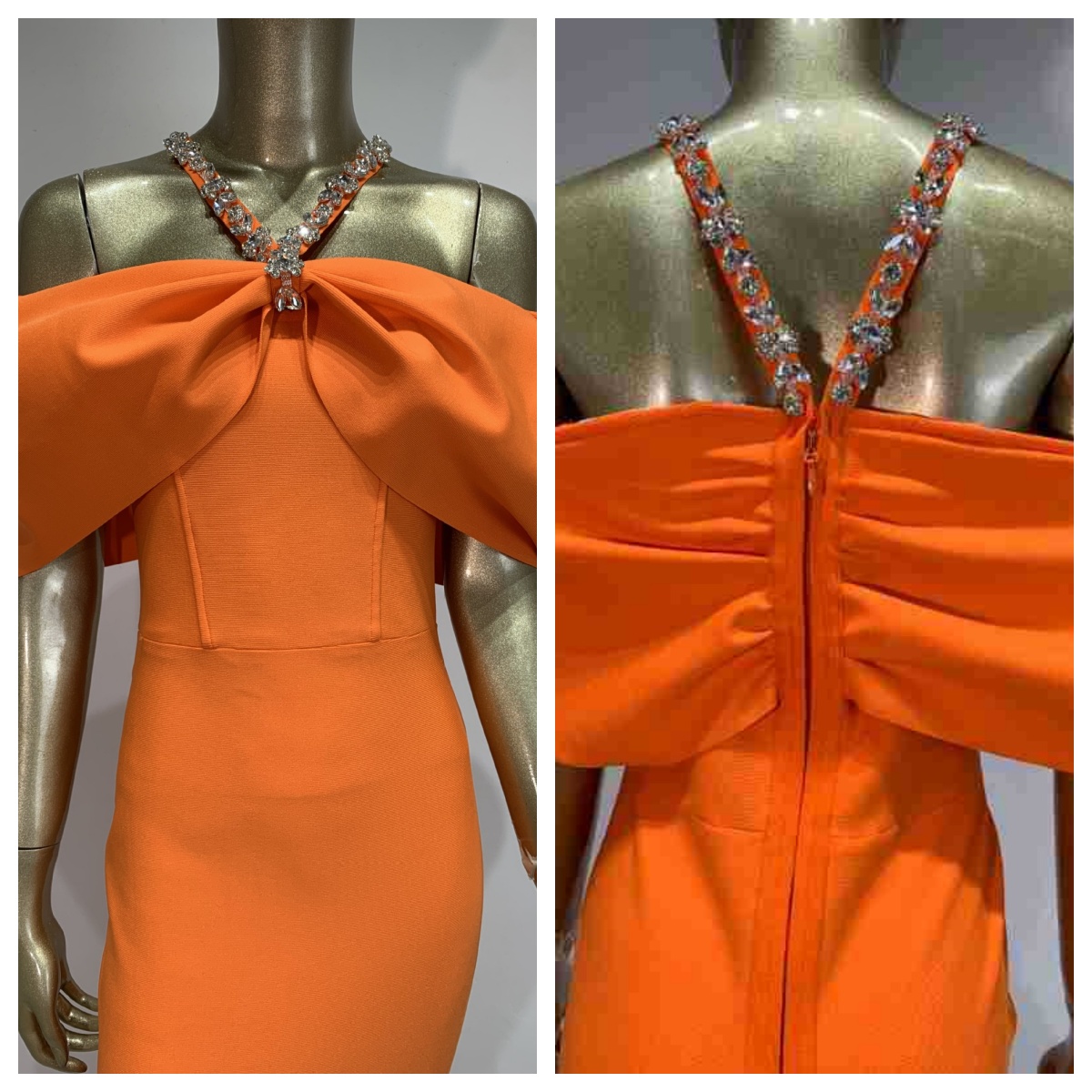 Maxi Dress Halter - Kadınlar İçin Avrupa Amerikan Tarzı Taşlı
