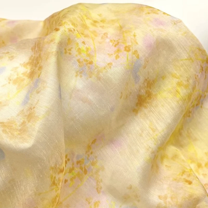 Kimono Sheer Floral - Zencefil Rengi Japon Esintili Çiçek Desenli