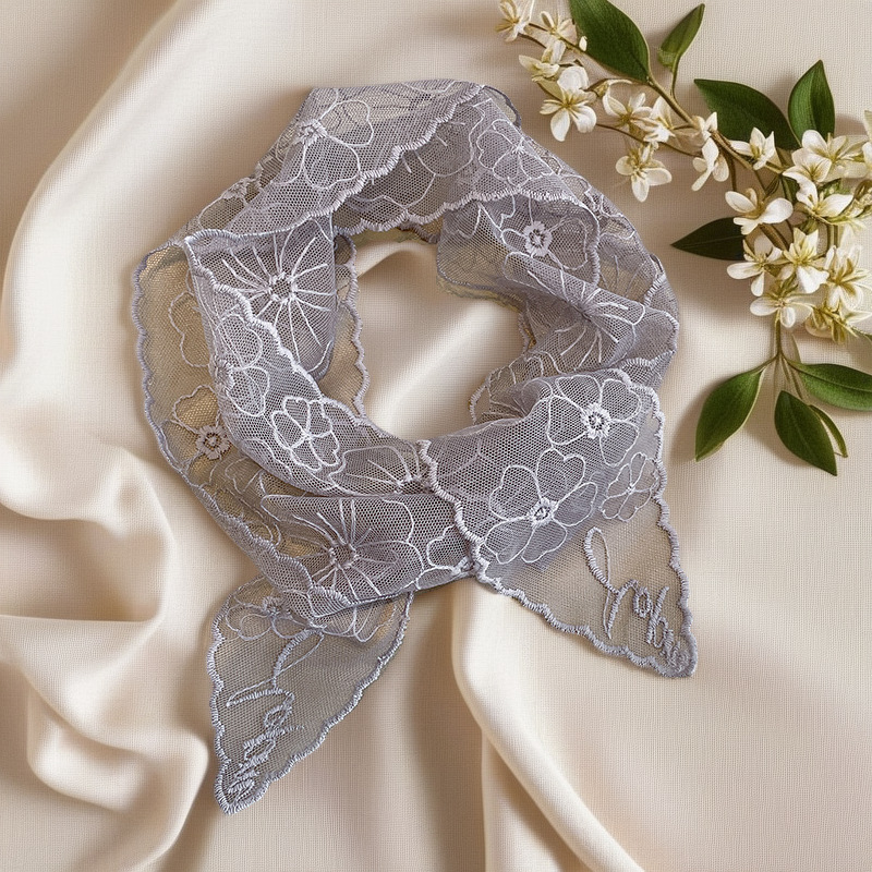 Headband Summer Knit - Dantel Fransız ipek eşarp Retro kadın
