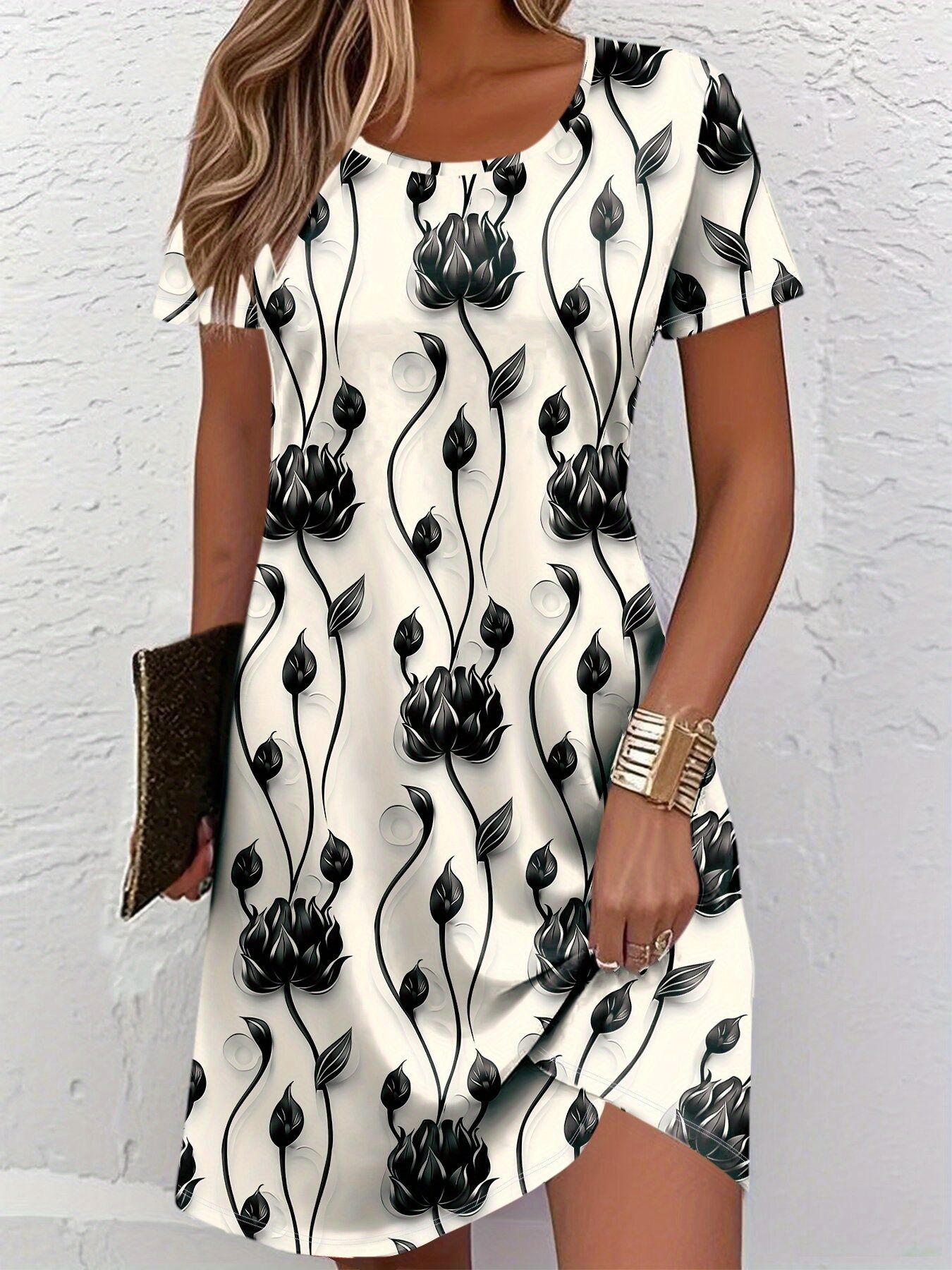 Midi Skirt Floral - Yeni Kadın İnce Yaz 3D Baskı