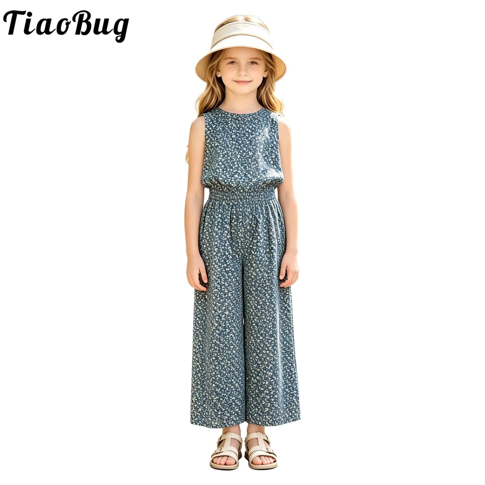 Romper Floral Print - Çocuk Kız Moda Çiçek Tulum Yaz