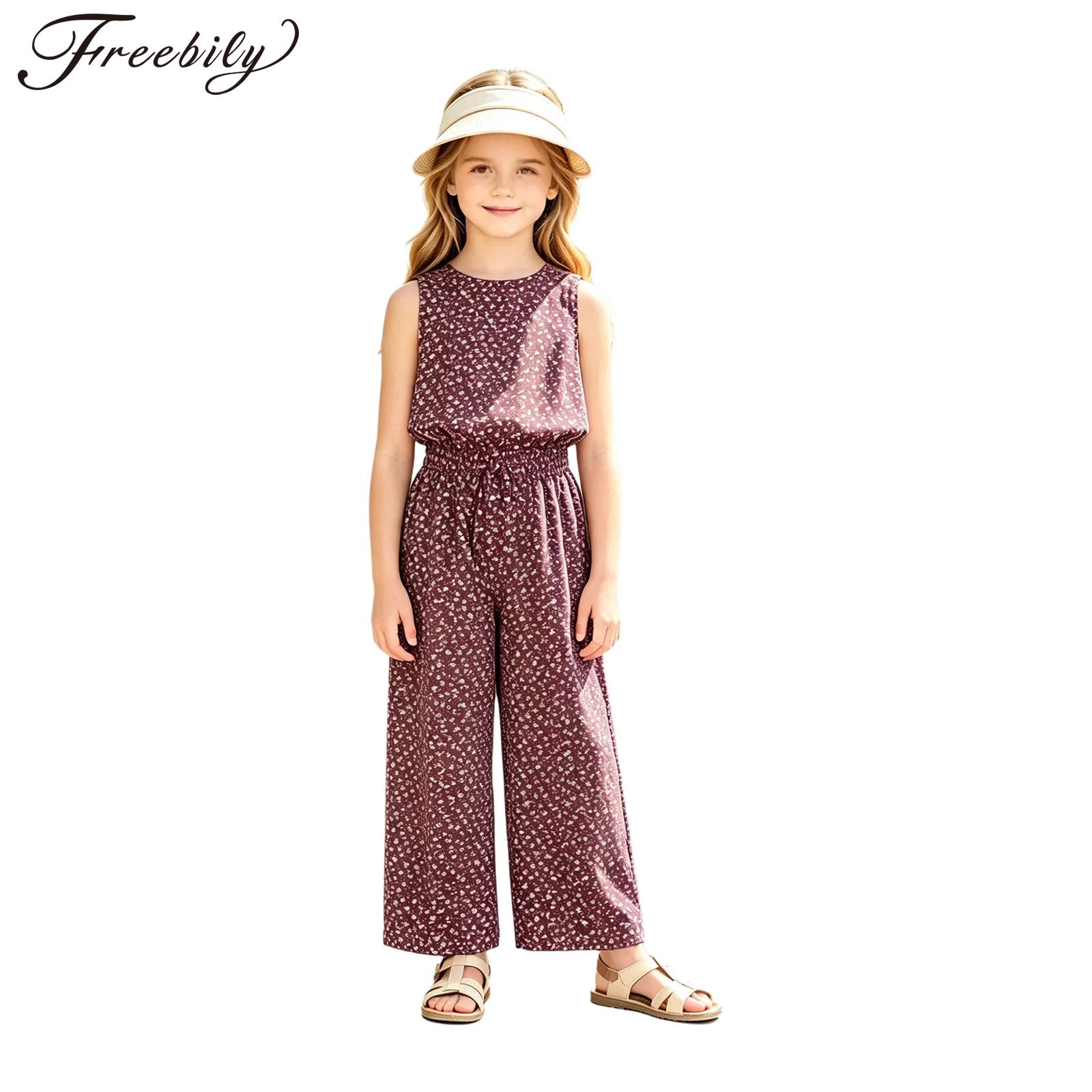 Romper Floral Print - Çocuk Kız Yaz Moda Çiçek Tulum