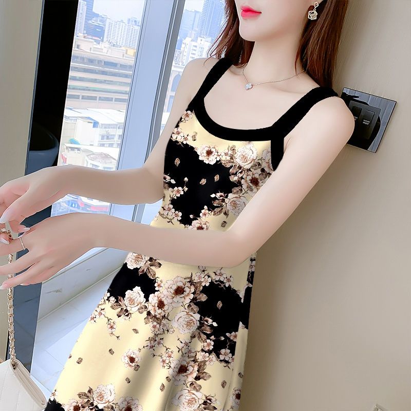 Midi Skirt Floral - Yaz kadın moda çiçek baskı tatlı