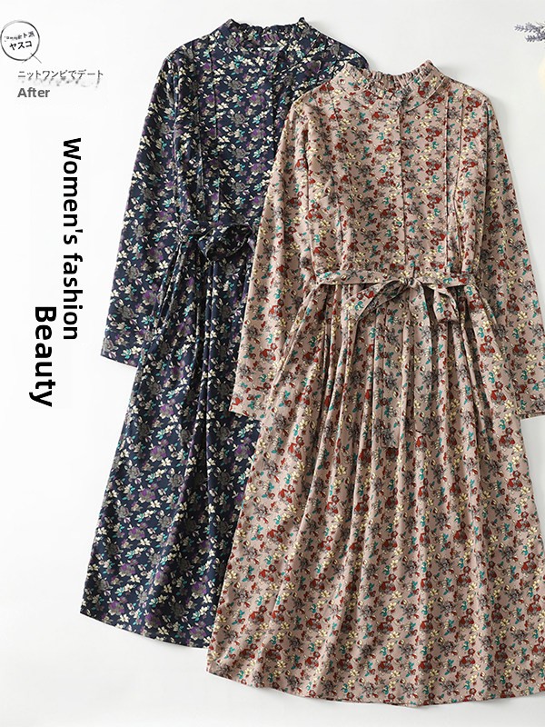 Midi Skirt Floral - Zarif Çiçek Baskılı A Kesim Elbise