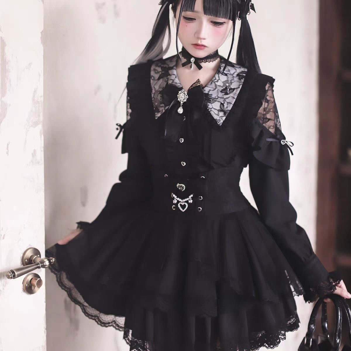 Blouse Off Shoulder - Harajuku Kawaii Etek Takımları Kadın Tatlı