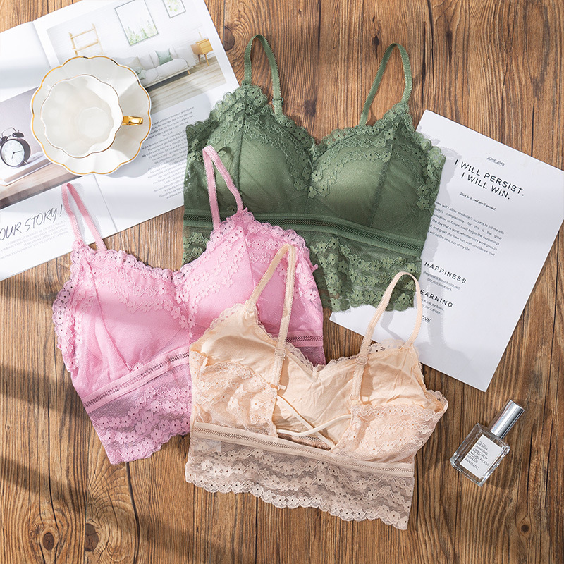 Bralette Triangle Set - 3D seksi dantel iç çamaşırı dikişsiz