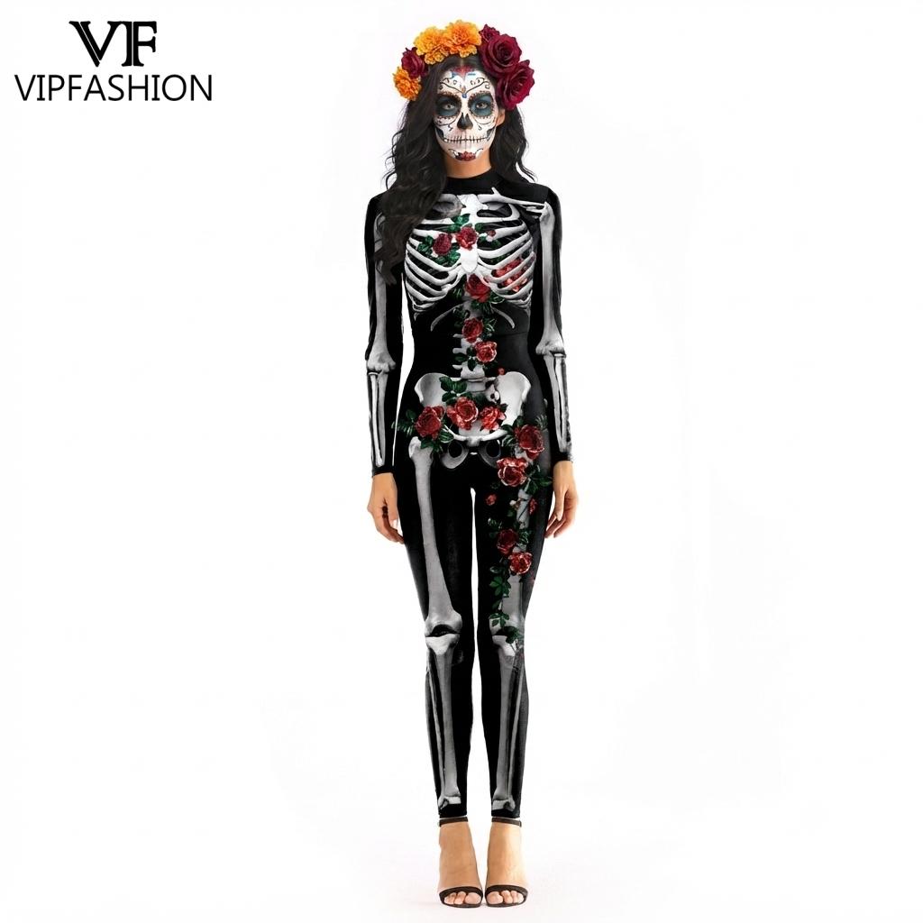 Romper Floral Print - VIP FASHION Kadınlar Cadılar Bayramı Ölüler