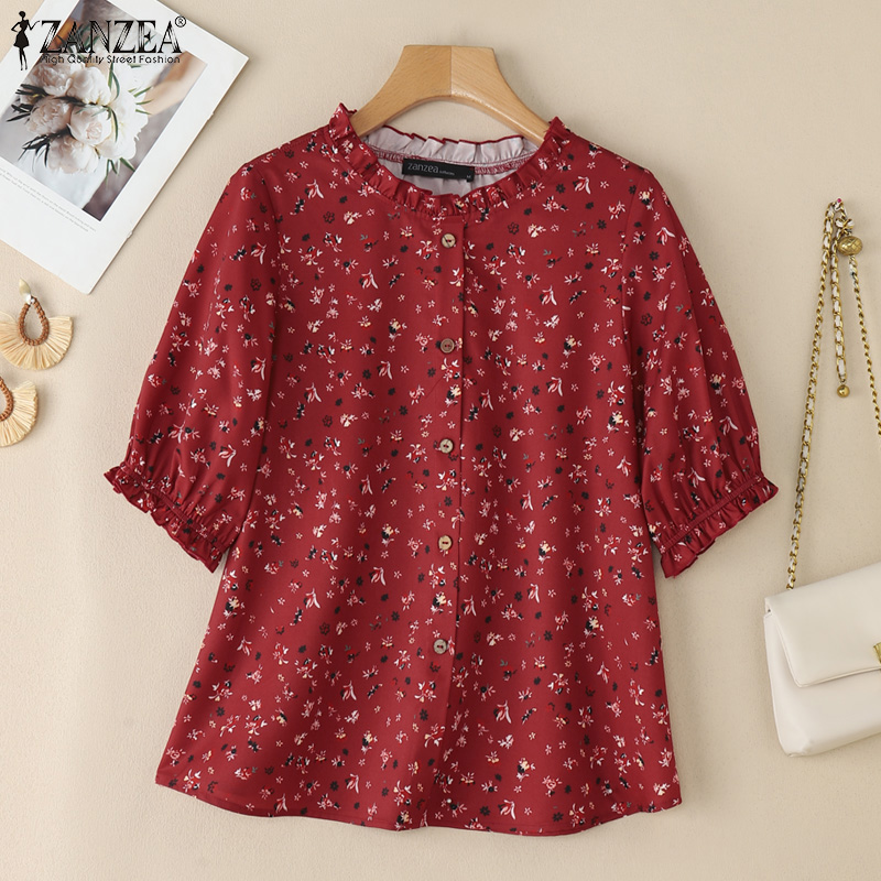 Romper Floral Print - 2026 ZANZEA Yaz Çiçek Baskılı Bluz