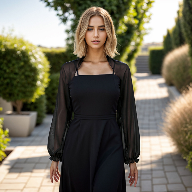 Blouse Off Shoulder - Düz Renk Şifon Şal Yaz Klimalı