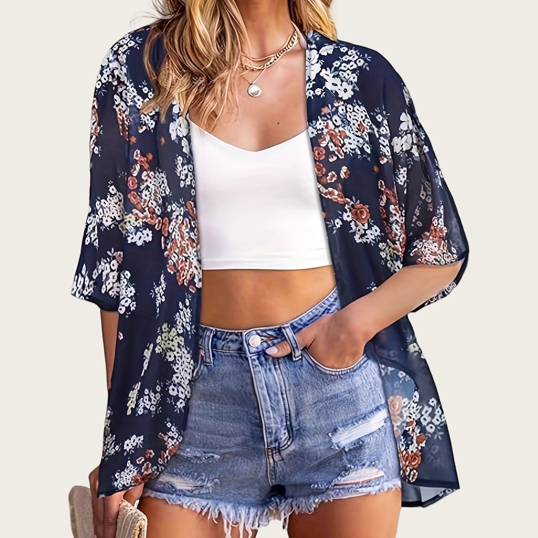 2025 Kadın Mayo Kimono Hırka Ş - Kimono Sheer Floral incelemesi ve fiyatı