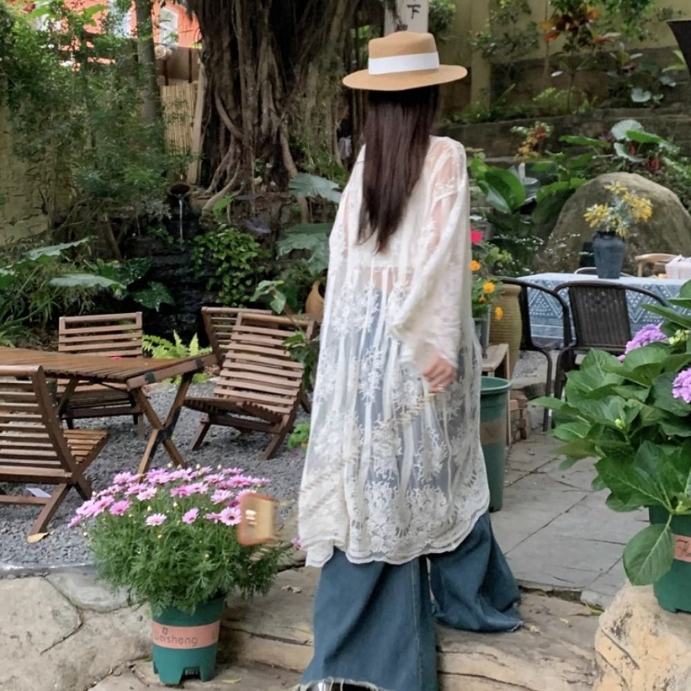Hafif Bağcıklı Dantel Bluz Nak - Kimono Sheer Floral incelemesi ve fiyatı