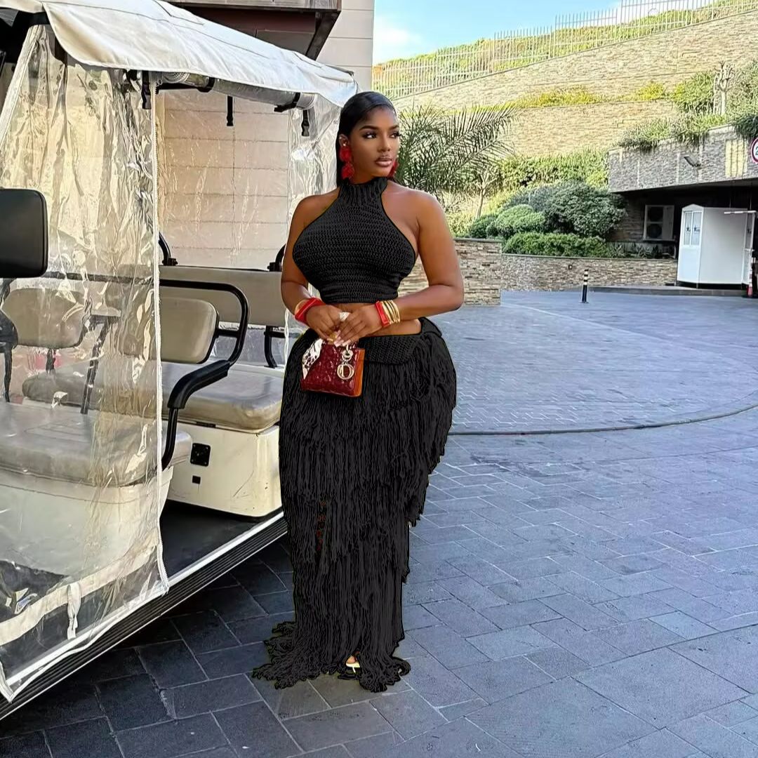 Örgü Tığ İşi Maksi Elbise 2 Pa - Maxi Dress Halter incelemesi ve fiyatı