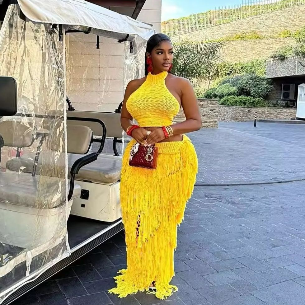 Örgü Tığ İşi Maksi Elbise 2 Pa - Maxi Dress Halter incelemesi ve fiyatı