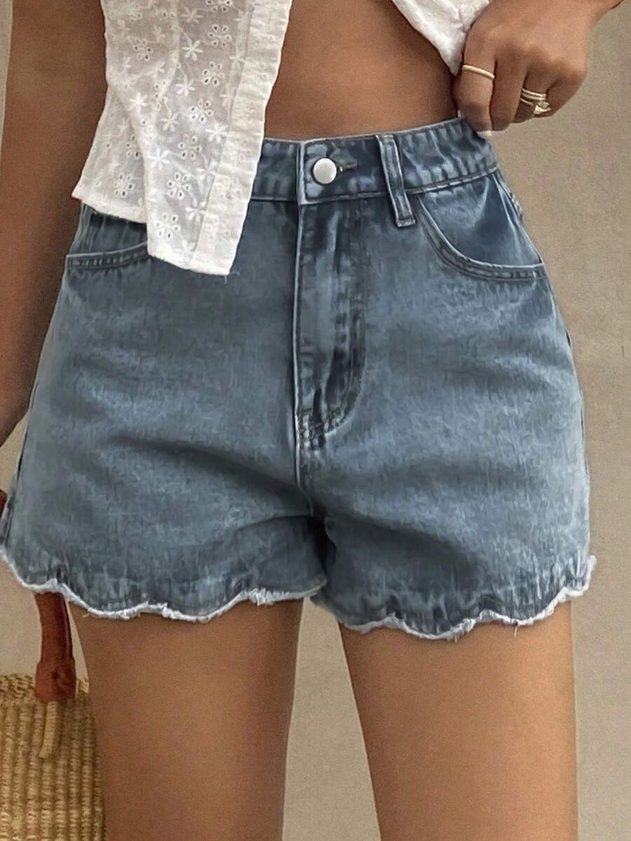 Kadınlar için Bol Kesim Günlük - Shorts Denim Frayed incelemesi ve fiyatı