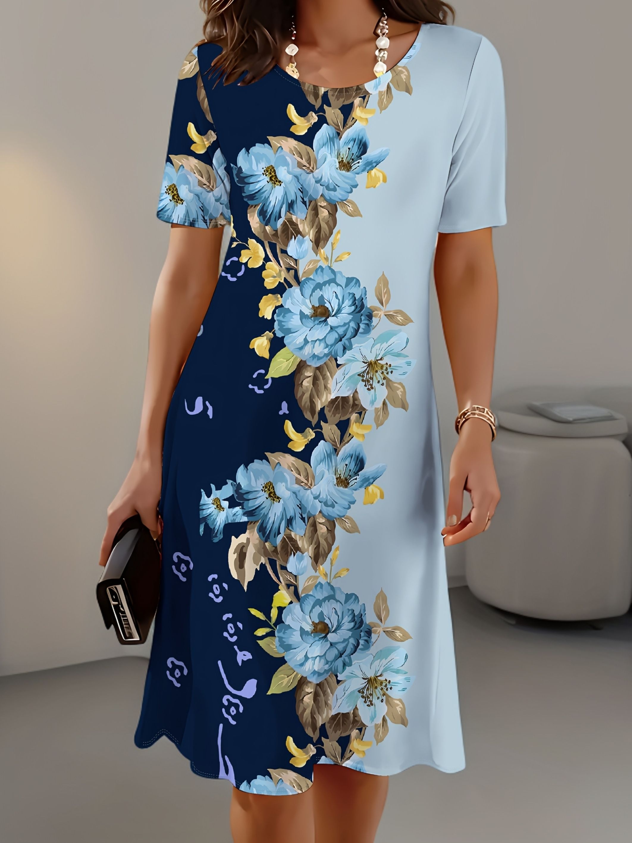 Yeni Kadın İnce Yaz 3D Baskı Ç - Midi Skirt Floral incelemesi ve fiyatı