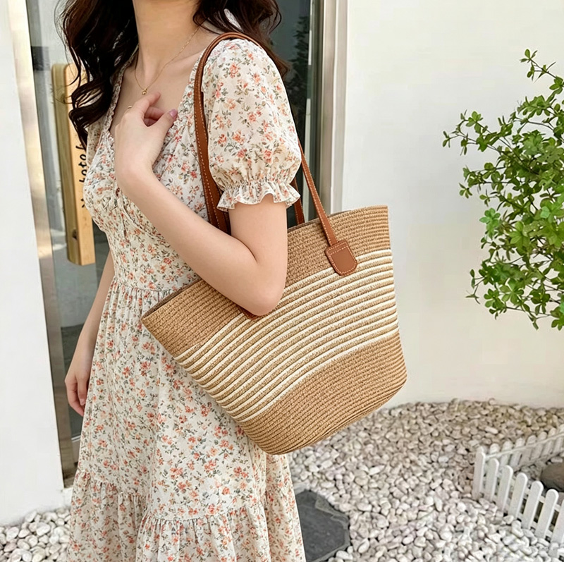 CLAREGQI Kadın Çizgili Hasır Ç - Tote Bag Beach incelemesi ve fiyatı