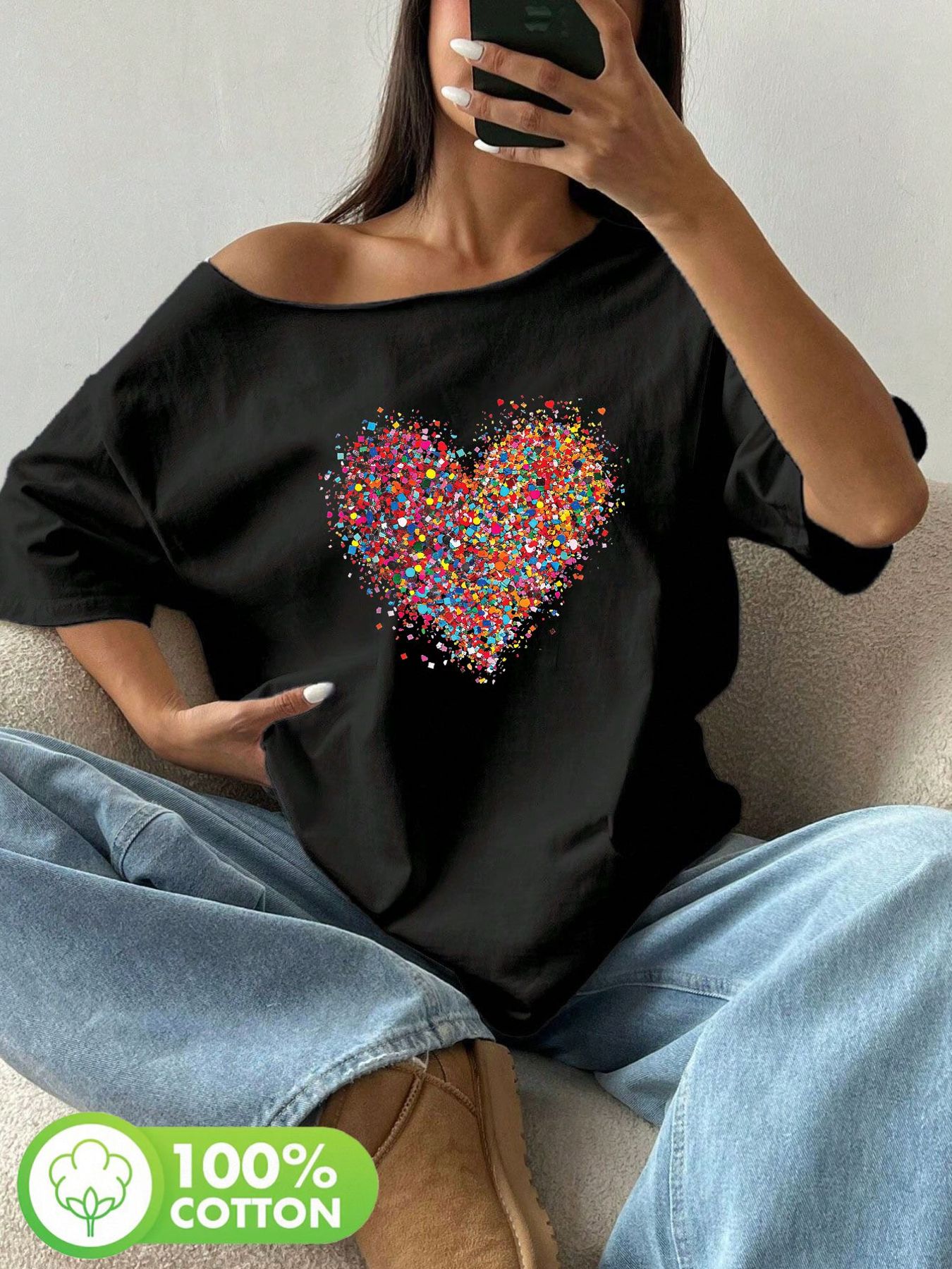 Artı Boyutu % 100% Pamuk Omuz  - Blouse Off Shoulder incelemesi ve fiyatı