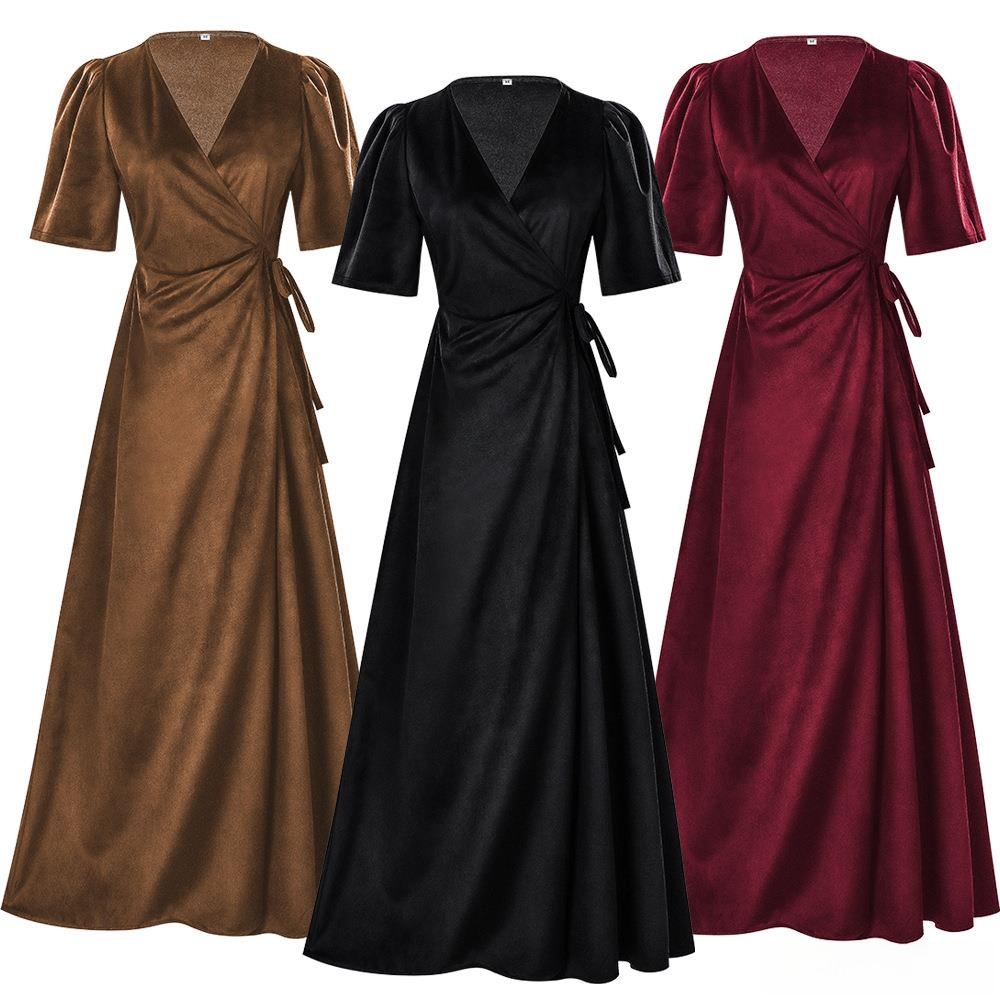 Bayanlar Uzun V Yaka Kruvaze İ - Linen Dress Wrap incelemesi ve fiyatı