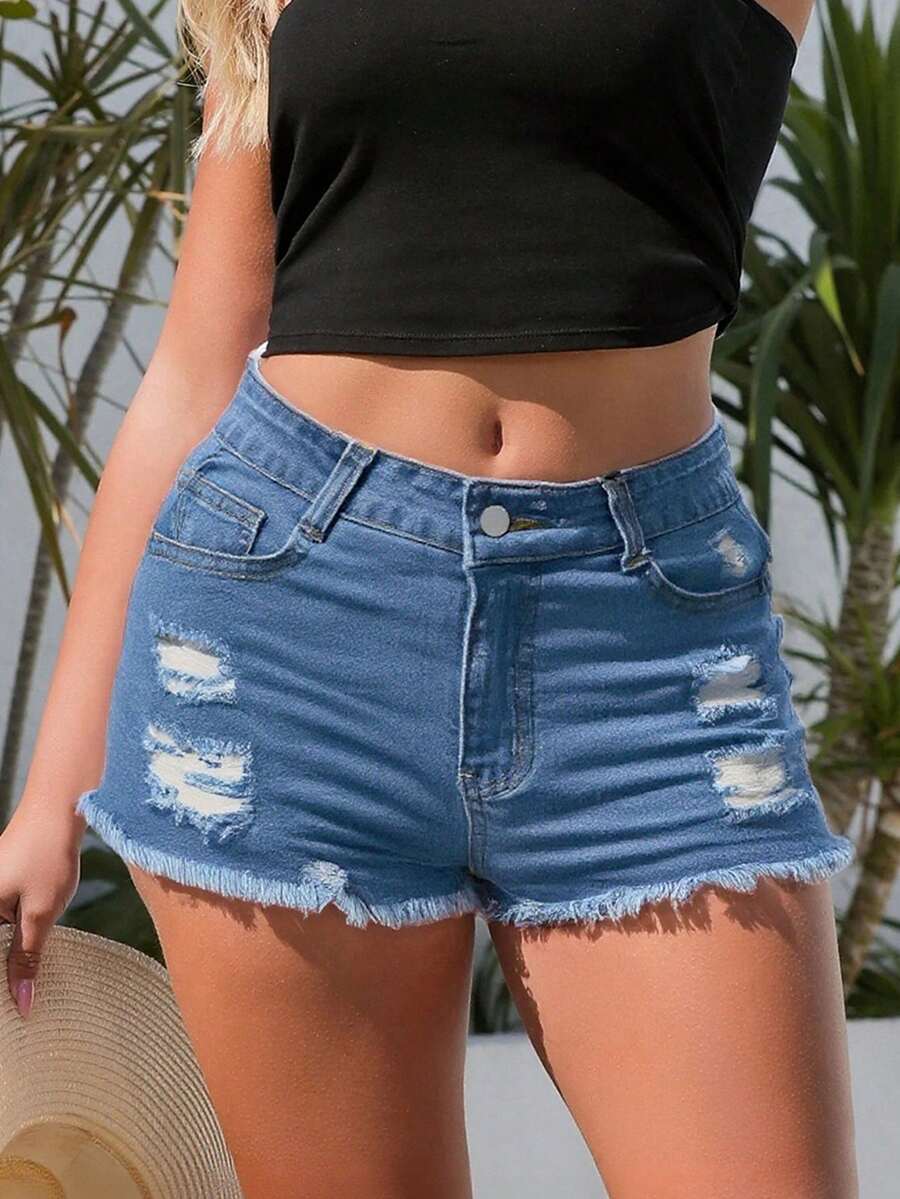 Cepli Kadın Kot Şortları Yıpra - Shorts Denim Frayed incelemesi ve fiyatı