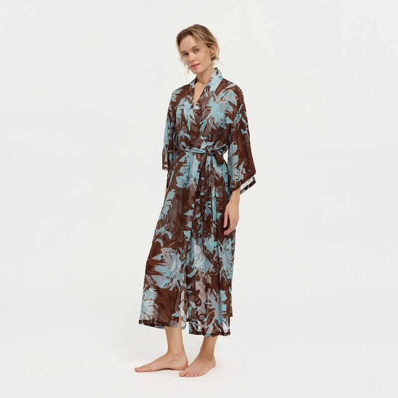 Kadın Siyah Beyaz Mürekkep Çiç - Kimono Sheer Floral incelemesi ve fiyatı